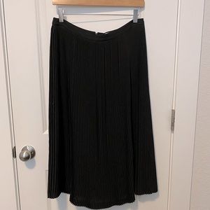 Black Knife Pleat Calvin Klein Midi Skirt